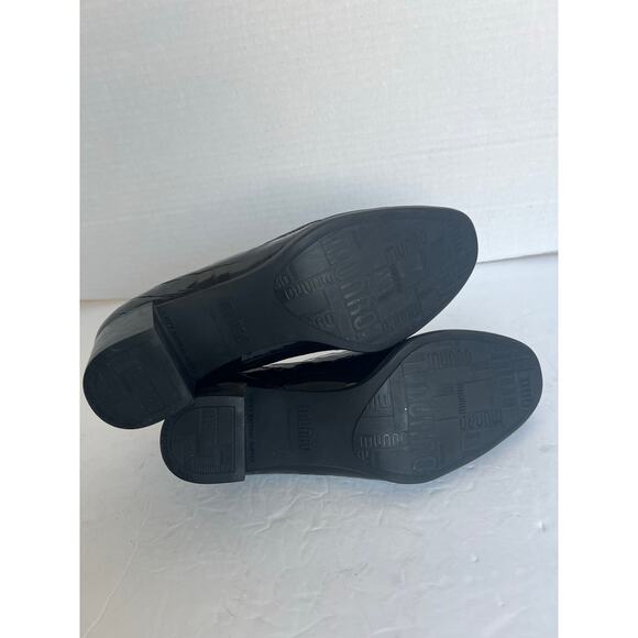 Munro Billee Blue/Black Leather/Stretch Fabric Closed Toe Classic Pump Shoes 9W - Picture 12 of 12